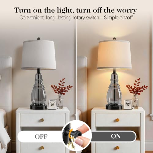 Glass Table Lamp Set of 2