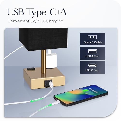 Bedside Lamp with USB Ports