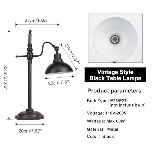 Black Farmhouse Desk Lamp