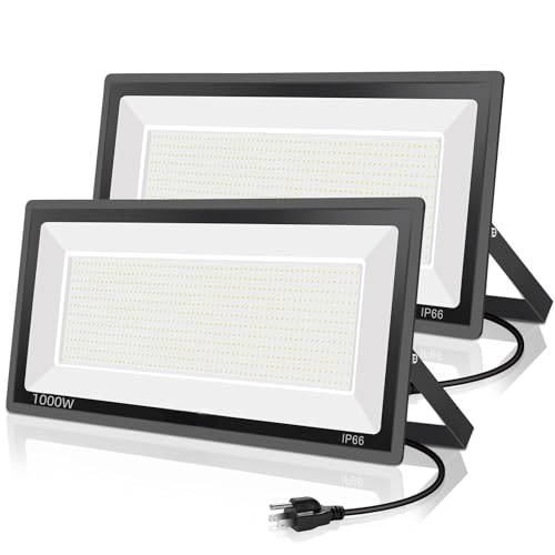 2 Pack 1000W LED Flood Light Outdoor (2 Count)