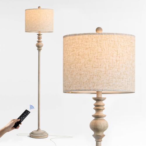 64.25" Farmhouse Floor Lamp with Remote (Vintage Gray)