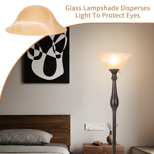 Glass Lamp Shade Replacement for Torchiere Floor Lamps