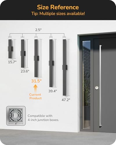 31.5" LED Outdoor Wall Lights (2 Count)