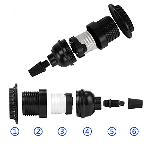 Black E26 E27 Light Sockets