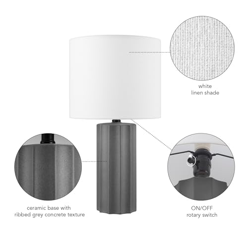 61000061 20" Ribbed Ceramic Table Lamp