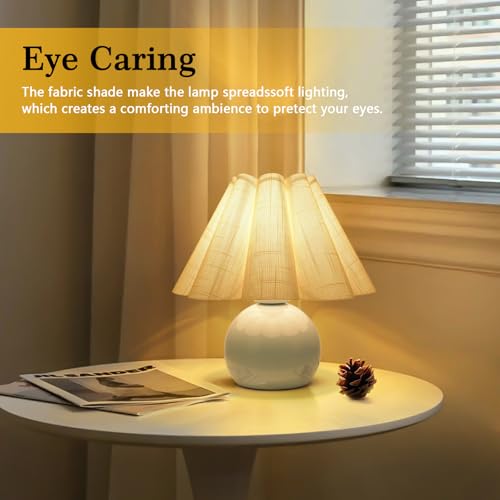 Light Blue Small Touch Control Table Lamp for Bedroom