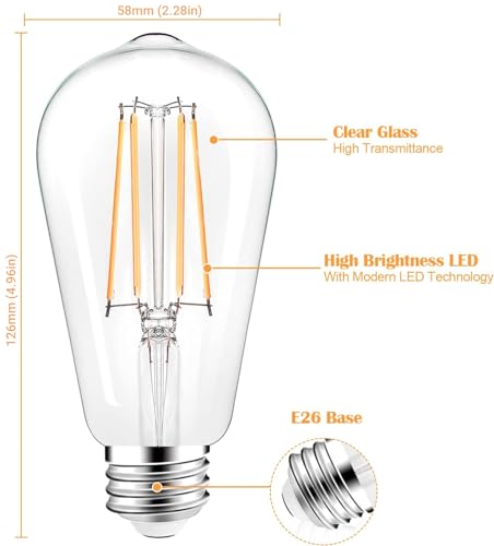 ST58 E26 LED Light Bulbs (12 Count)