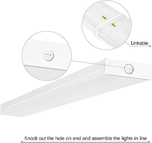 4 Pack 4FT LED Wraparound Light 40W 4 Foot LED Shop Lights for Garage (4 Count)
