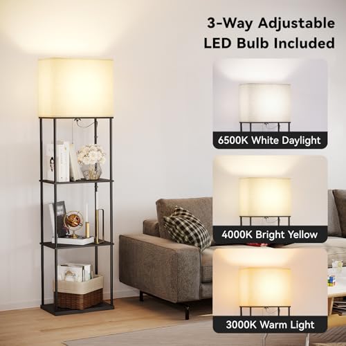 Large Size Floor Lamp with Shelves