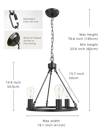 Wagon Wheel Chandelier (3 Count)