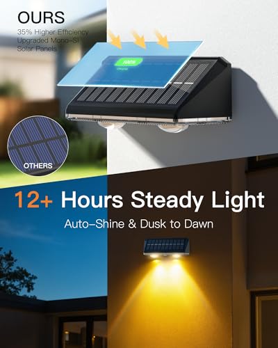Solar Fence Lights Outdoor (12 Count)