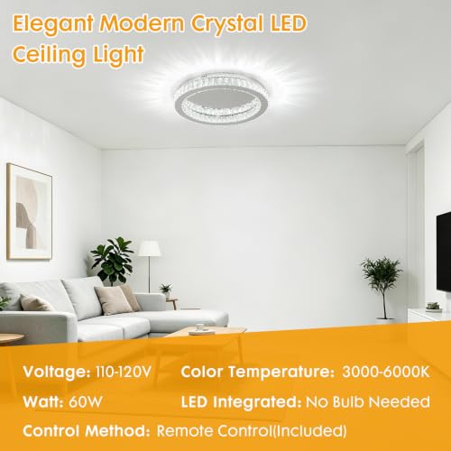 Dimmable Crystal LED Ceiling Light