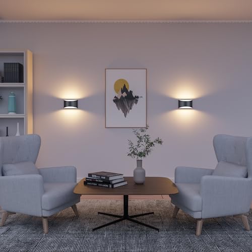 Black Modern LED Wall Sconce (2 Count)
