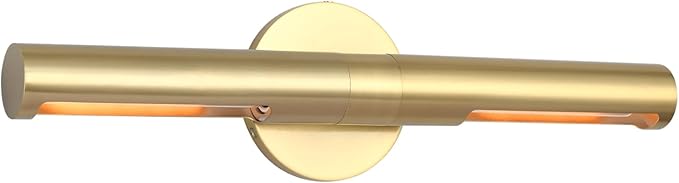 2 Lights Brass Bathroom Vanity Light Fixtures, Modern Metal Shade Wall Sconce, Bathroom Sconces Wall Lighting, Room Decor Picture Light, Wall Lights for Mirror, Living Room, Hallway