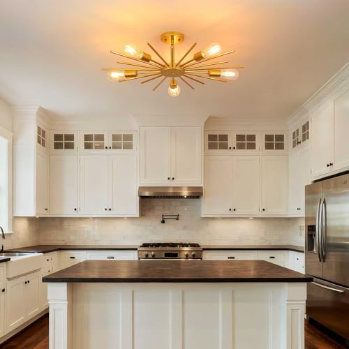 Gold Semi Flush Mount Ceiling Light