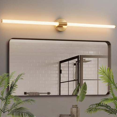 Gold Bathroom Vanity Lights 47" Long LED Vanity Light Bar