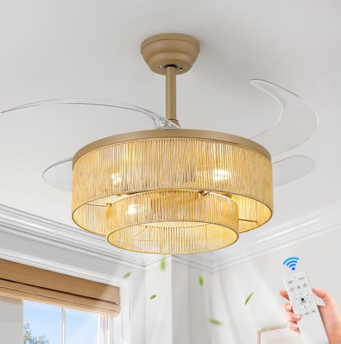 Retractable Ceiling Fans with Lights (36 inch)