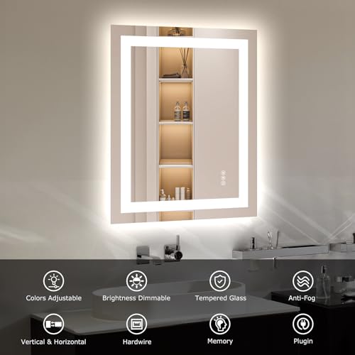 24"X30" LED Bathroom Mirror with Lights