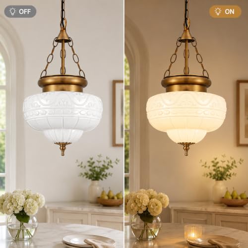 Vintage Brushed Antique Brass Pendant Light for Kitchen Island