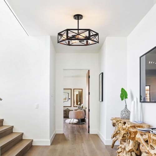 Black Semi Flush Mount Ceiling Lights