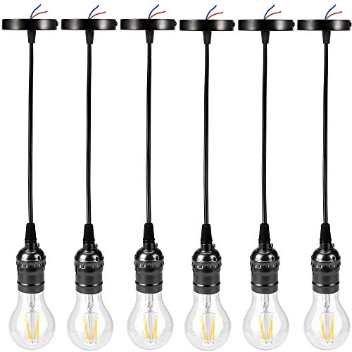 6 Packs 3.6 FT Pendant Light Kit for Edison Bulb