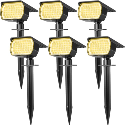 Solar Spot Light Outdoor Landscape Spotlights 6 Pack Warm White (6 Count)