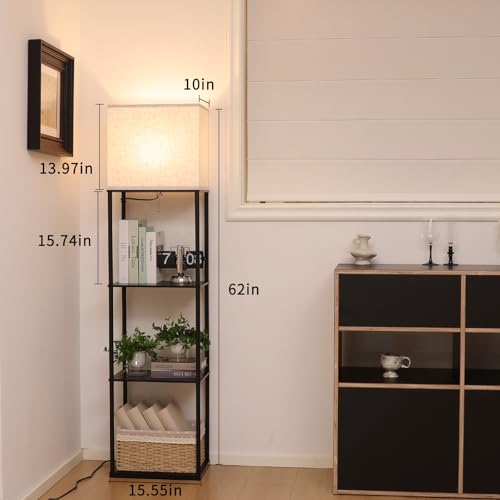 Floor Lamp with Shelves