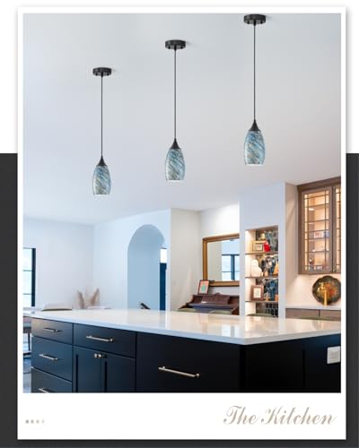 Vintage Art Pendant Blue Pebble Lighting