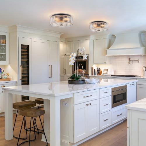 13.9 Inch Matte Black Flush Mount Ceiling Light