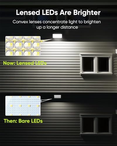 1000 Lumen 299 LED Solar Dusk to Dawn Light Outdoor Gray 2 Pack (2 Count)