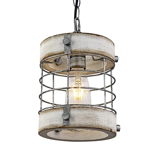 Retro Industrial Metal and Wood Chandelier 1
