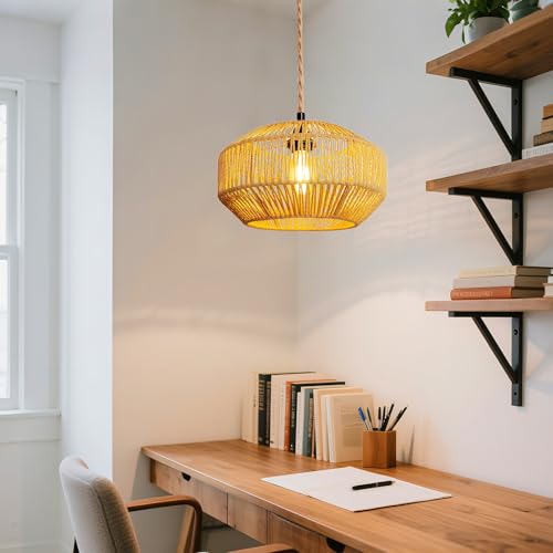 Hanging Light Rattan Lamp Shades Boho Lamp Shades