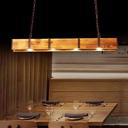 Wooden Farmhouse Lighting Rustic Chandelier Retro Pendant Lighting Industrial Vintage Chandelier Lighting Fixtures E26 Bulb Sockets Hanging Farmhouse Chandelier for Kitchen