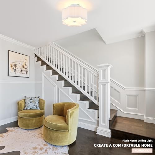 13" White Semi Flush Mount Ceiling Light