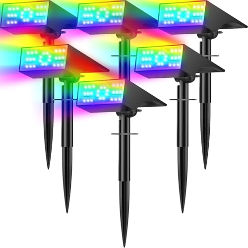 Solar Color Changing RGB Spot Lights Outdoor (6 Count)