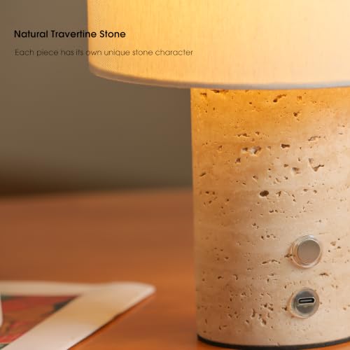 Marble Lamp Rechargeable Cordless Stone Touch Table Lamp
