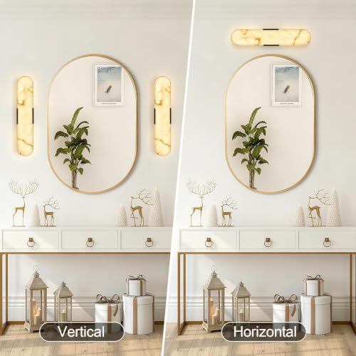 Alabaster wall Sconce 19.7in Dimming Black 4 Pcs