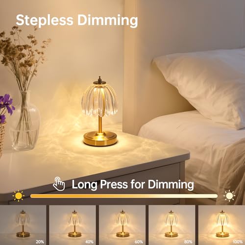 Set of 2 Tulip Table Lamp with 5200mAh Battery & Touch Control (2 Count)