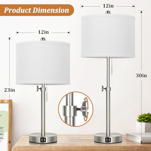 Table Lamp Set of 2 for Bedroom (2 Count)