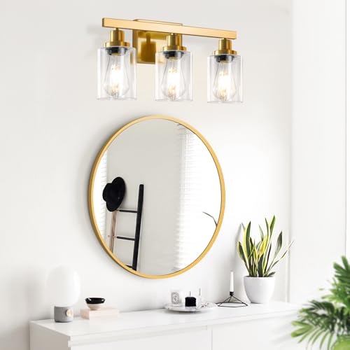 3 Light Gold Bathroom Light Fixtures