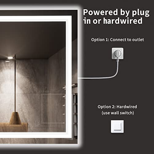 72X40 LED Bathroom Mirror with Lights
