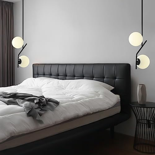 Modern Style Pendant Light Fixture Globe Chandelier Black Hanging Light Fixture for Kitchen Island Dinning Room Bedroom