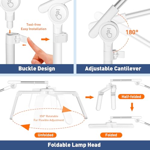 Half Moon Light for Eyelash Extensions Lash Tech Lamp Phone Holder
