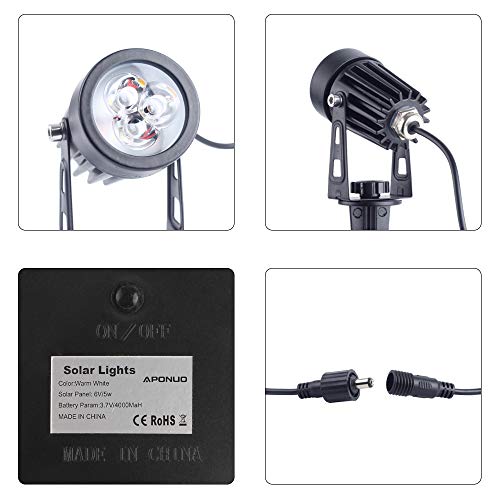 Solar Spotlights Landscape Lights Low Voltage Outdoor Solar Spotlight IP65 Waterproof 9.8ft Cable Auto On (11.24 Count)