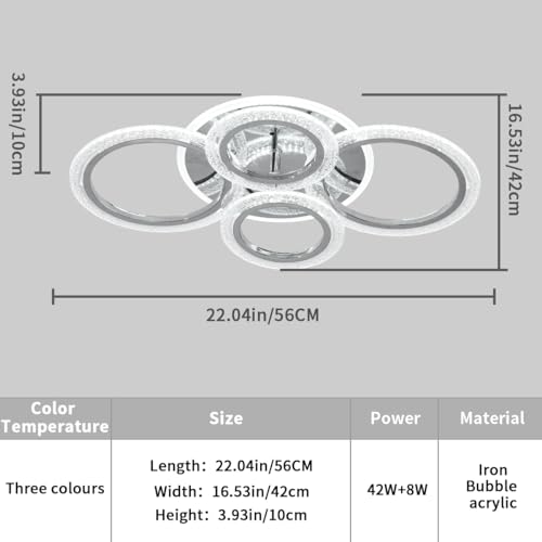 Modern LED Flush Mount Ceiling Light with Remote