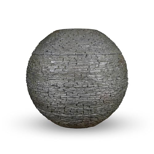 Stacked Slate Sphere Water Fountain for Yard