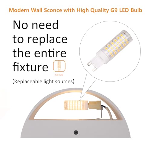 4 Pack Aluminum Modern Indoor LED Wall Sconce Hardwired Interior Wall Lights Up and Down Wall Mount Light for Living Room Bedroom Corridor Conservatory Warm White 3000K (4 Count)