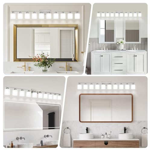 Brushed Nickel Bathroom Sink Lighting Fixtures for Giant Mirror
