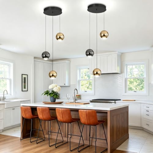 3 Light Modern Black Gold Pendant Light Chandelier for Dining Room