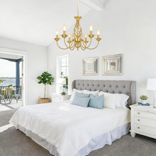 6 Light Farmhouse Candle Chandelier for Dining Room